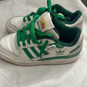 Adidas Green and White Classic Sneakers